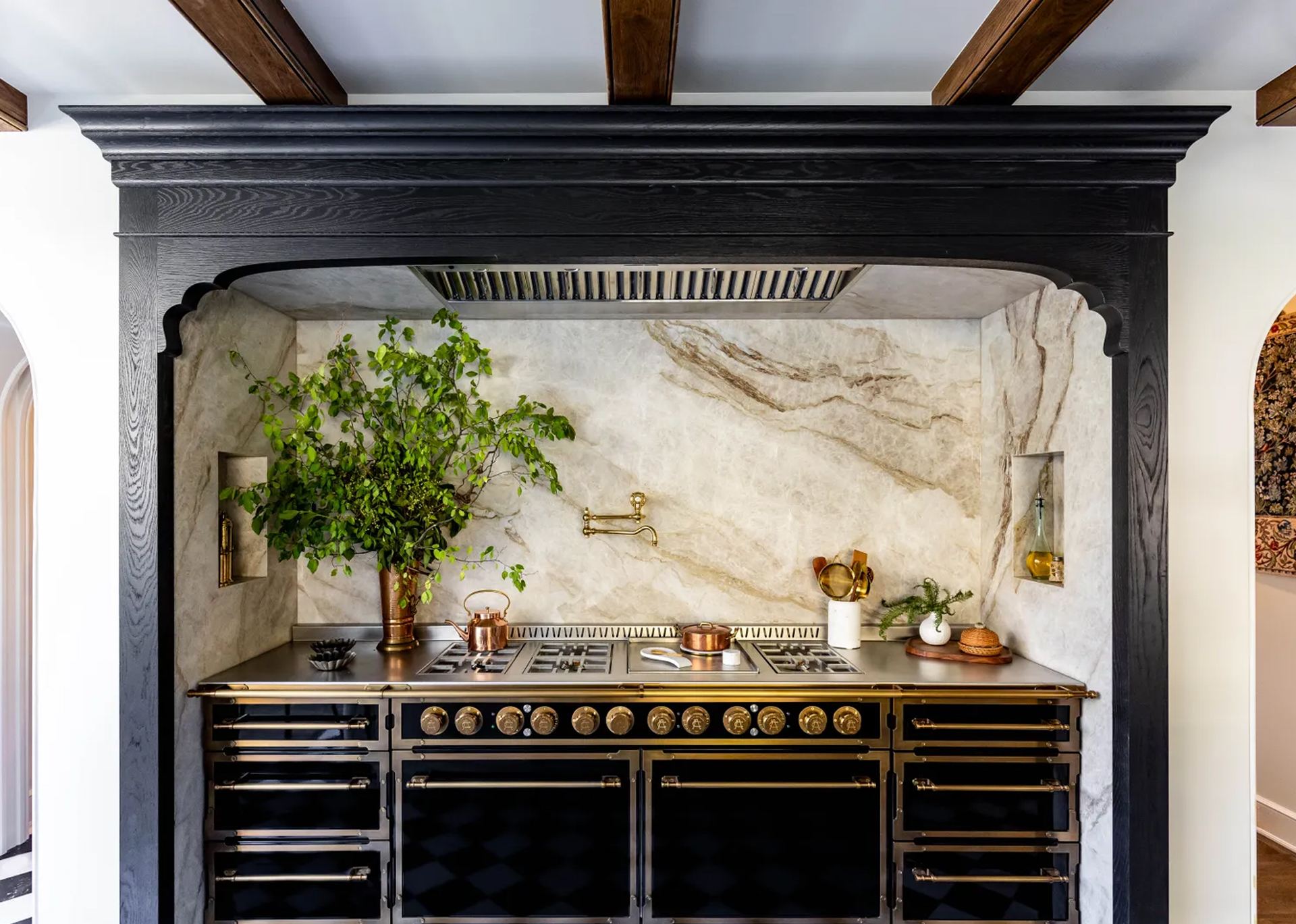 Kitchen inside Tan France's Tudor-Style Dream House in Salt Lake City.