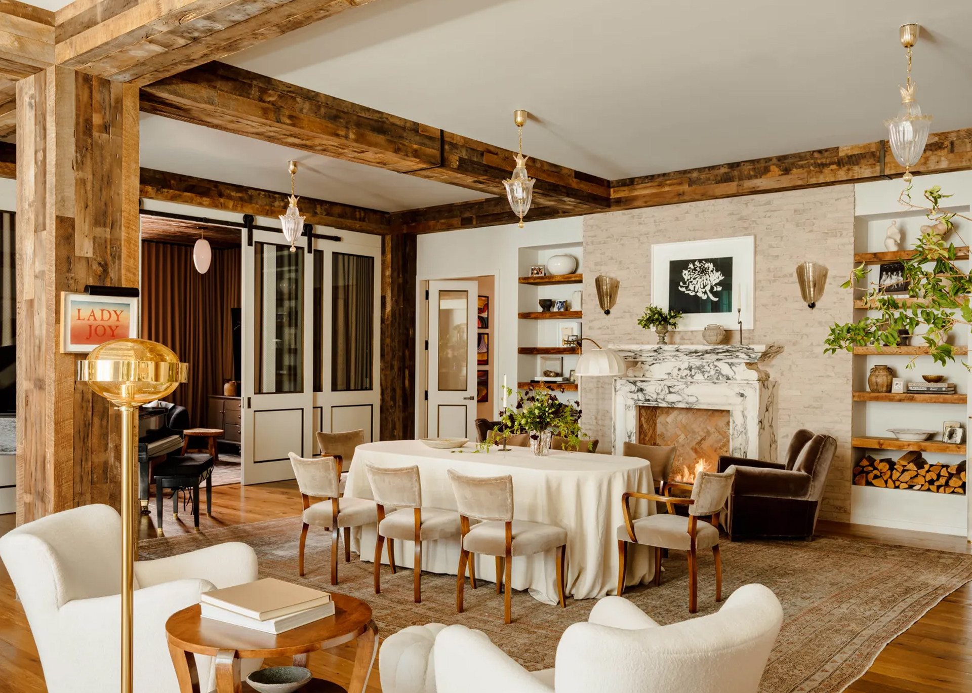 Dining room inside Hollywood Film amker Shawn Levy's loft.