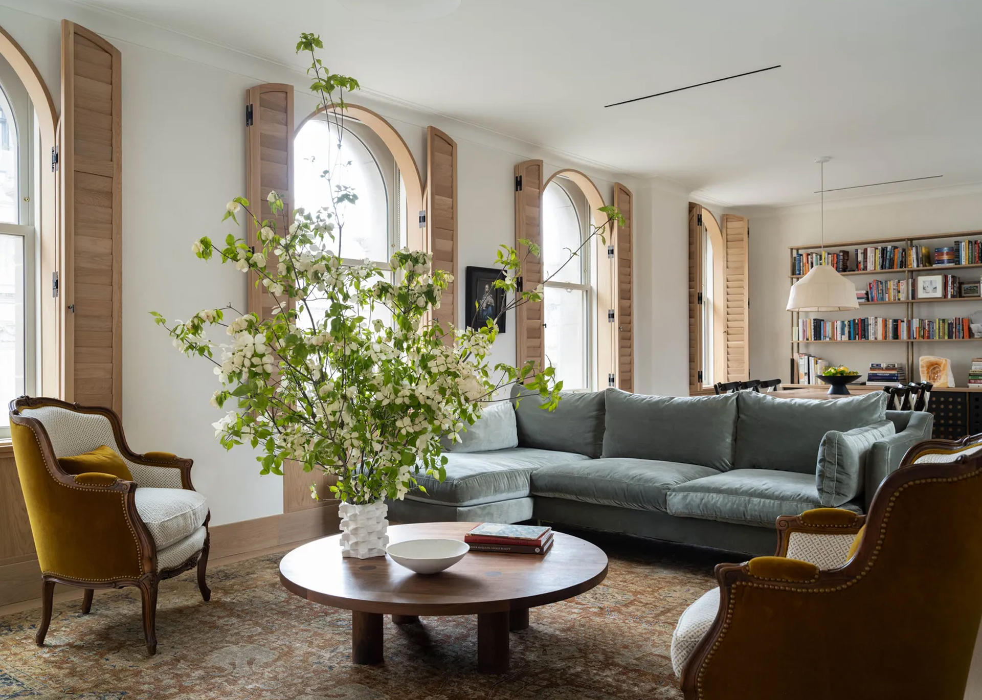 Amanda Seyfried's farmhouse inspired New York City living room.